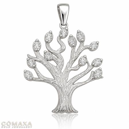 Висулка от бяло злато във формата на дърво Висулка от бяло злато във формата на дърво