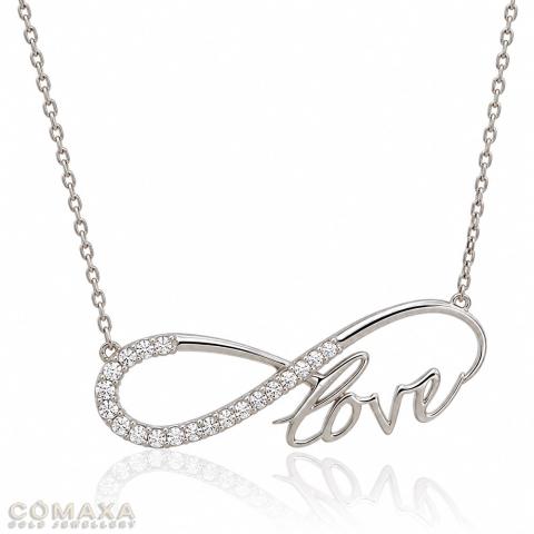 Колие с безкрайност и надпис Love