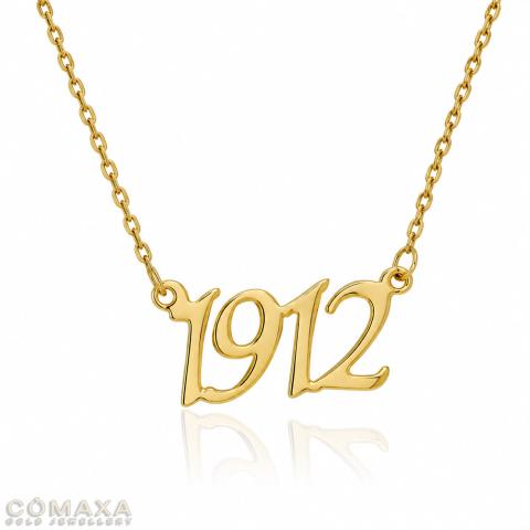 Златно колие с надпис 1912